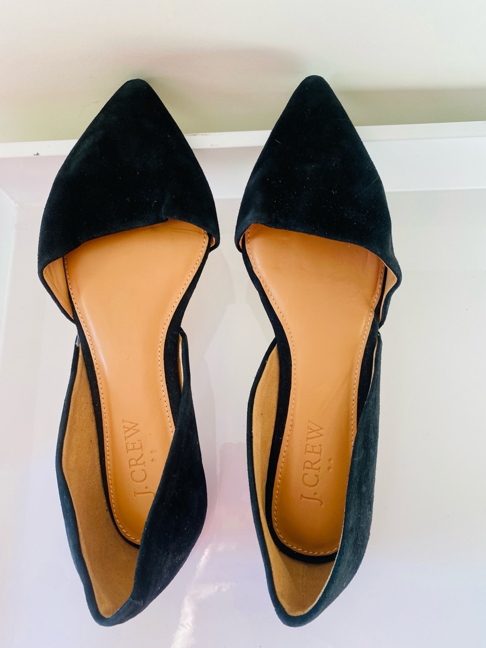 J. CREW New Suede Ballet Flats in Suede Pointed toe leather size 5 New
